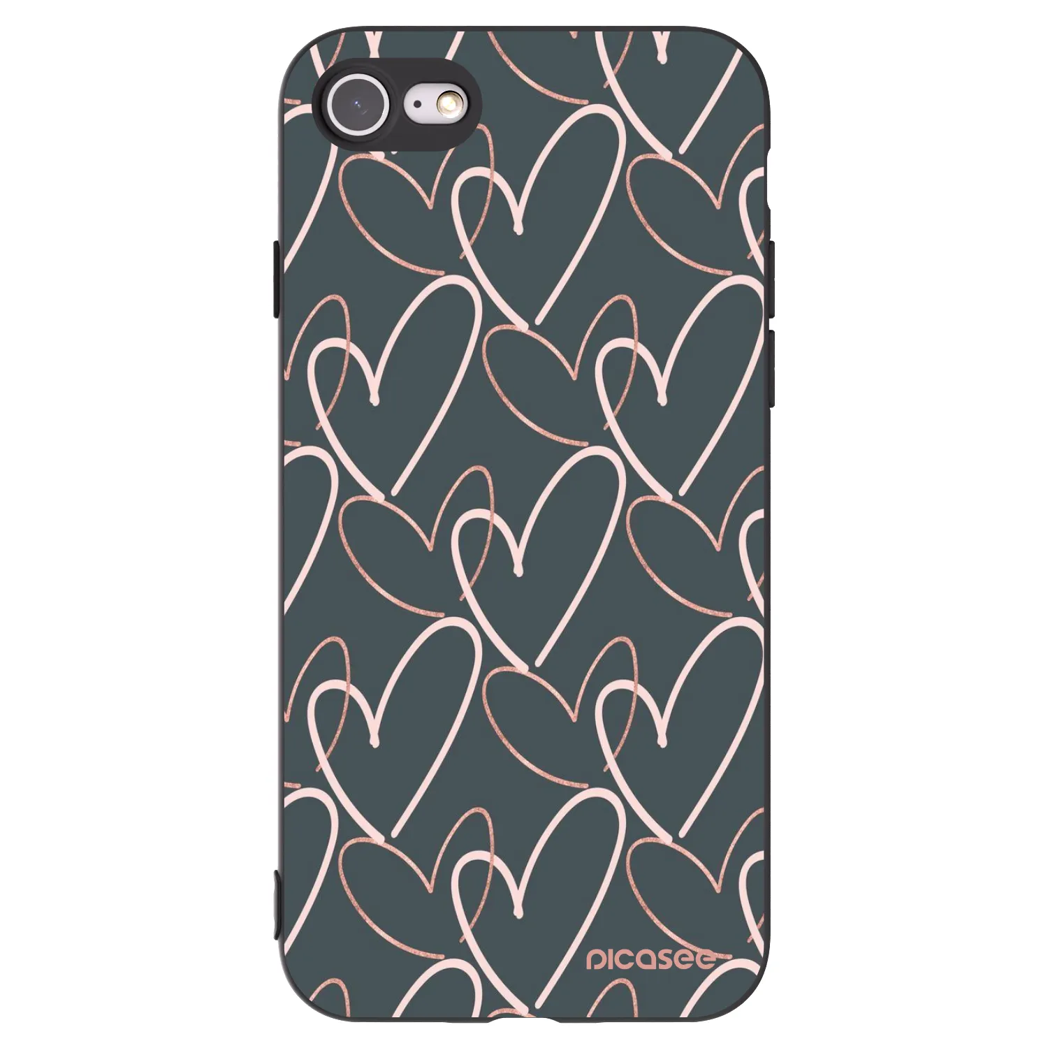 Picasee crna silikonska maskica za Apple iPhone 7 - Lots of love