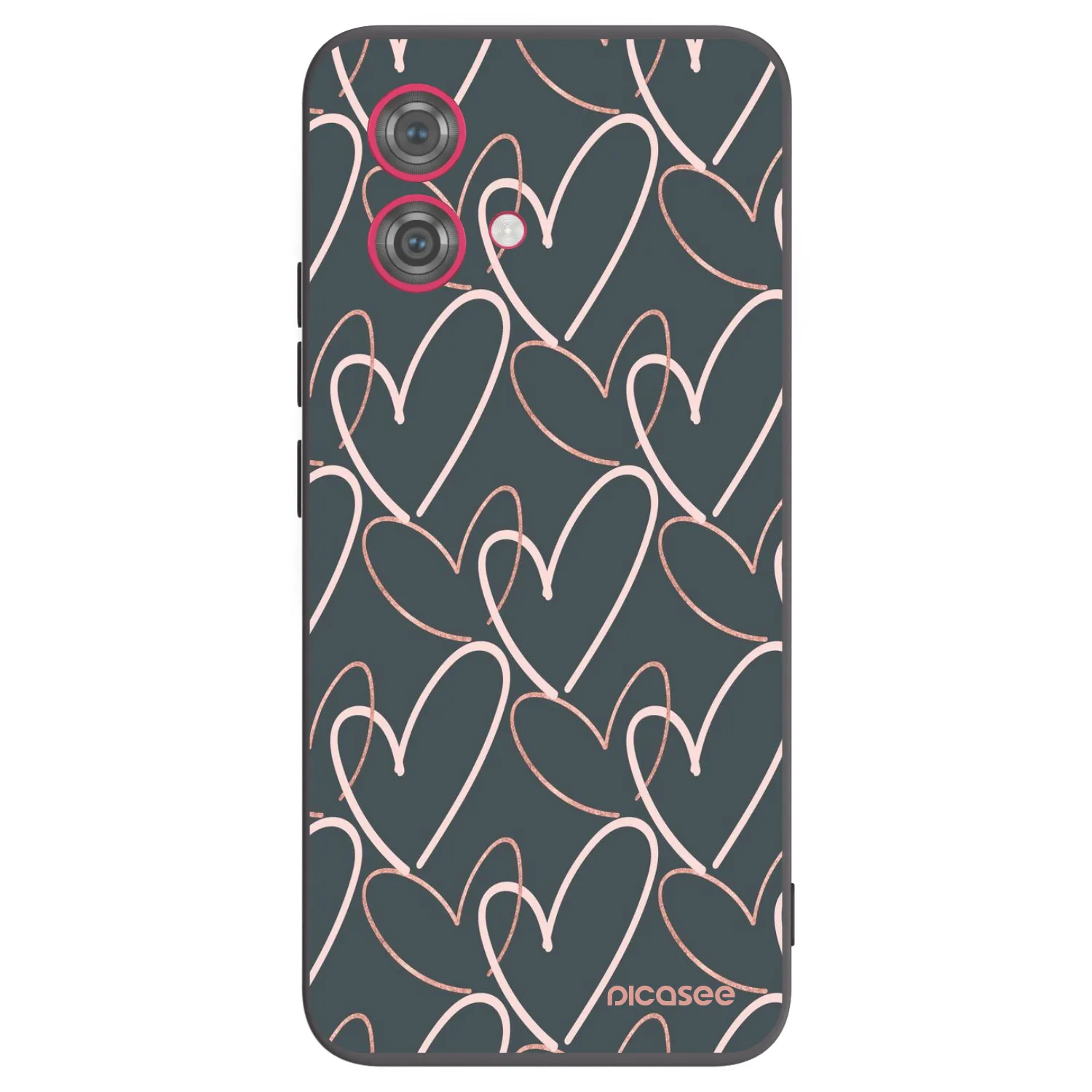 Picasee crna silikonska maskica za Motorola Moto G84 5G - Lots of love