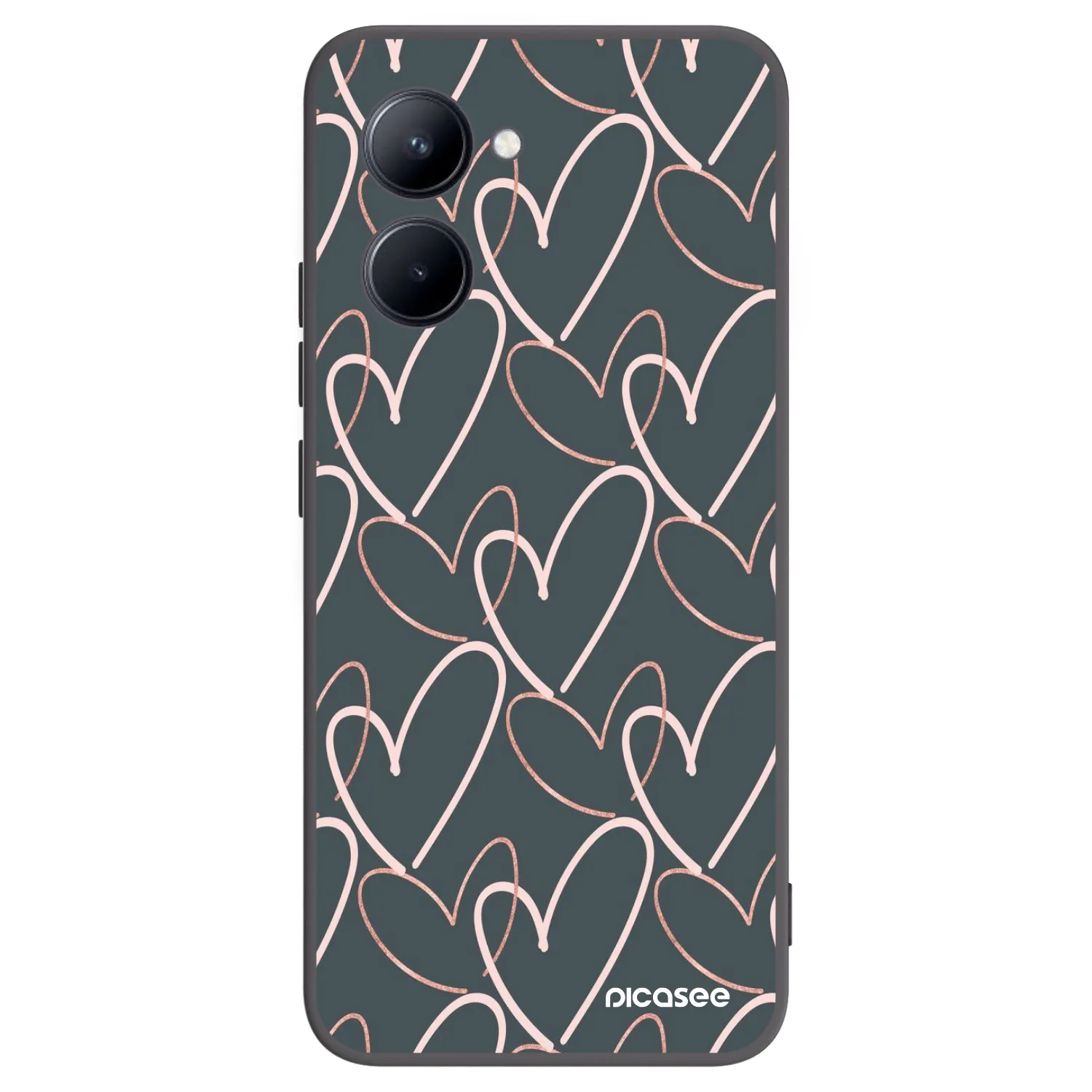 Picasee crna silikonska maskica za Realme C33 (2023) - Lots of love