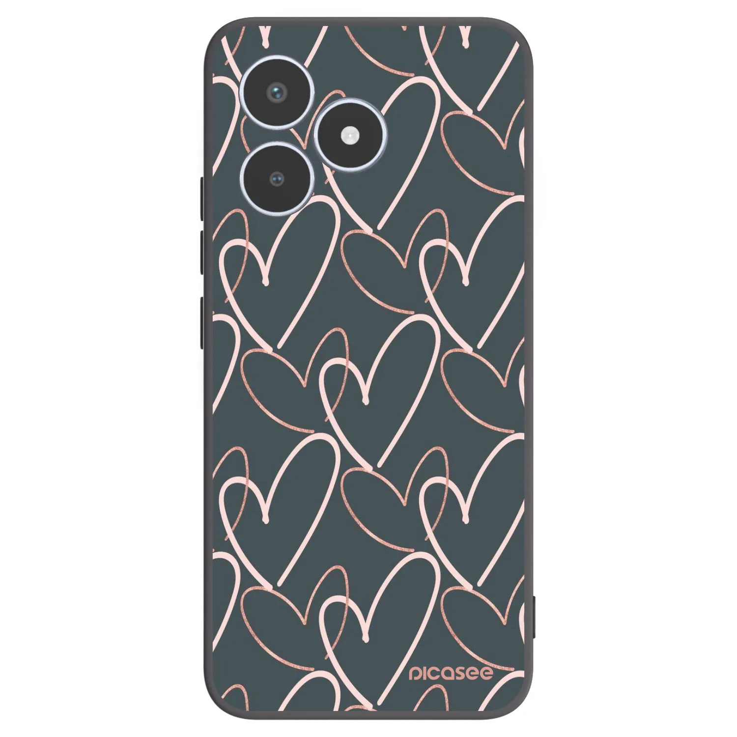 Picasee crna silikonska maskica za Realme C53 - Lots of love