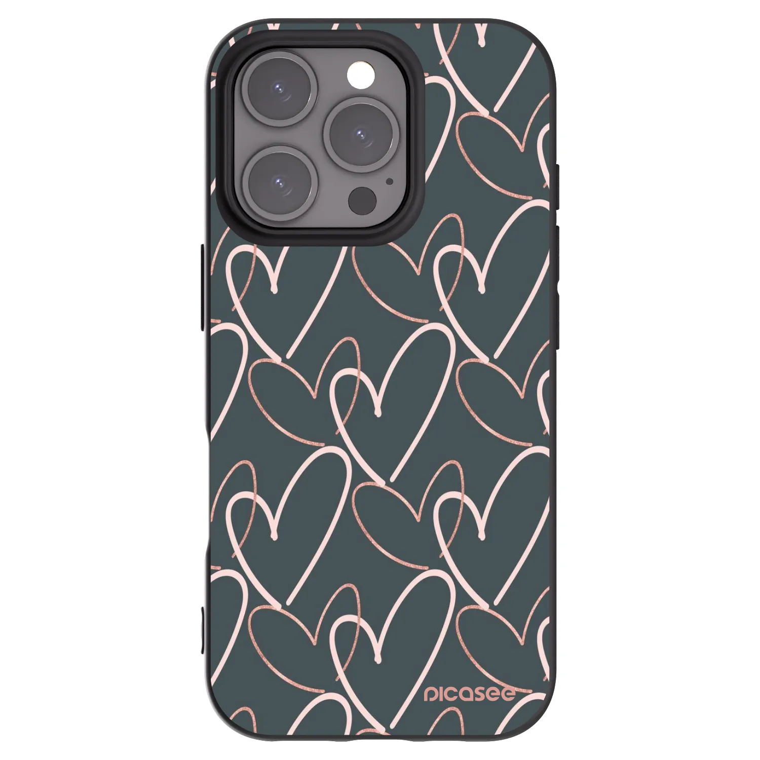 Picasee crna silikonska maskica za Apple iPhone 16 Pro - Lots of love