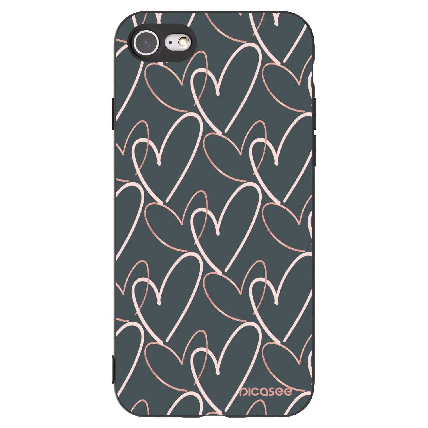 Picasee crna silikonska maskica za Apple iPhone 8 - Lots of love