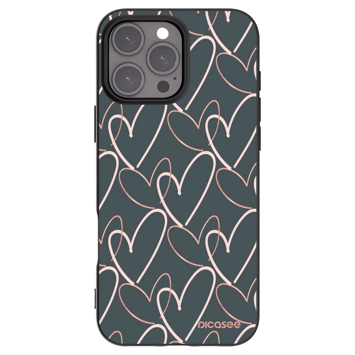Picasee crna silikonska maskica za Apple iPhone 16 Pro Max - Lots of love