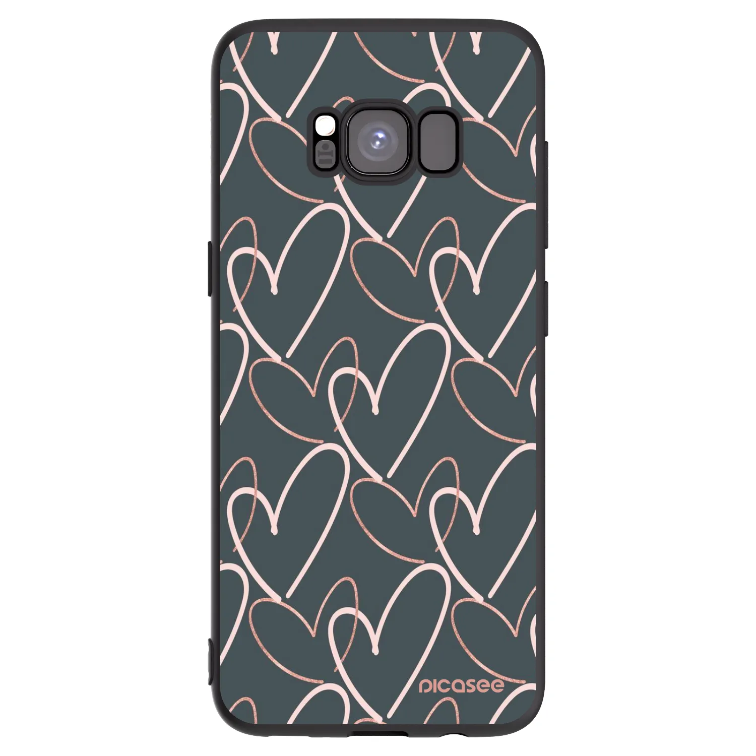 Picasee crna silikonska maskica za Samsung Galaxy S8 G950F - Lots of love