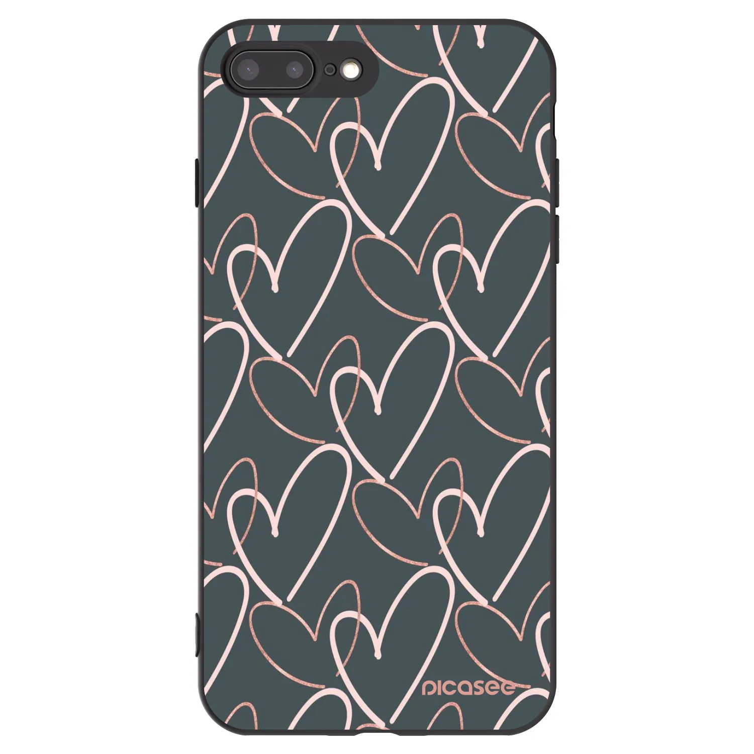 Picasee crna silikonska maskica za Apple iPhone 7 Plus - Lots of love
