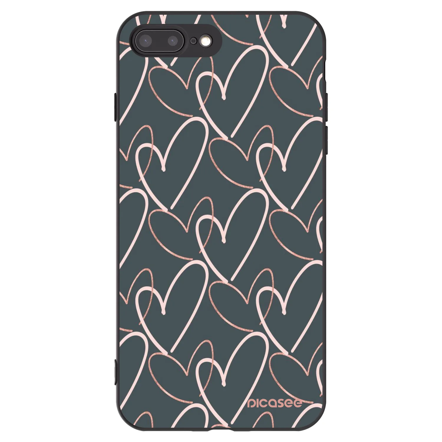 Picasee crna silikonska maskica za Apple iPhone 8 Plus - Lots of love