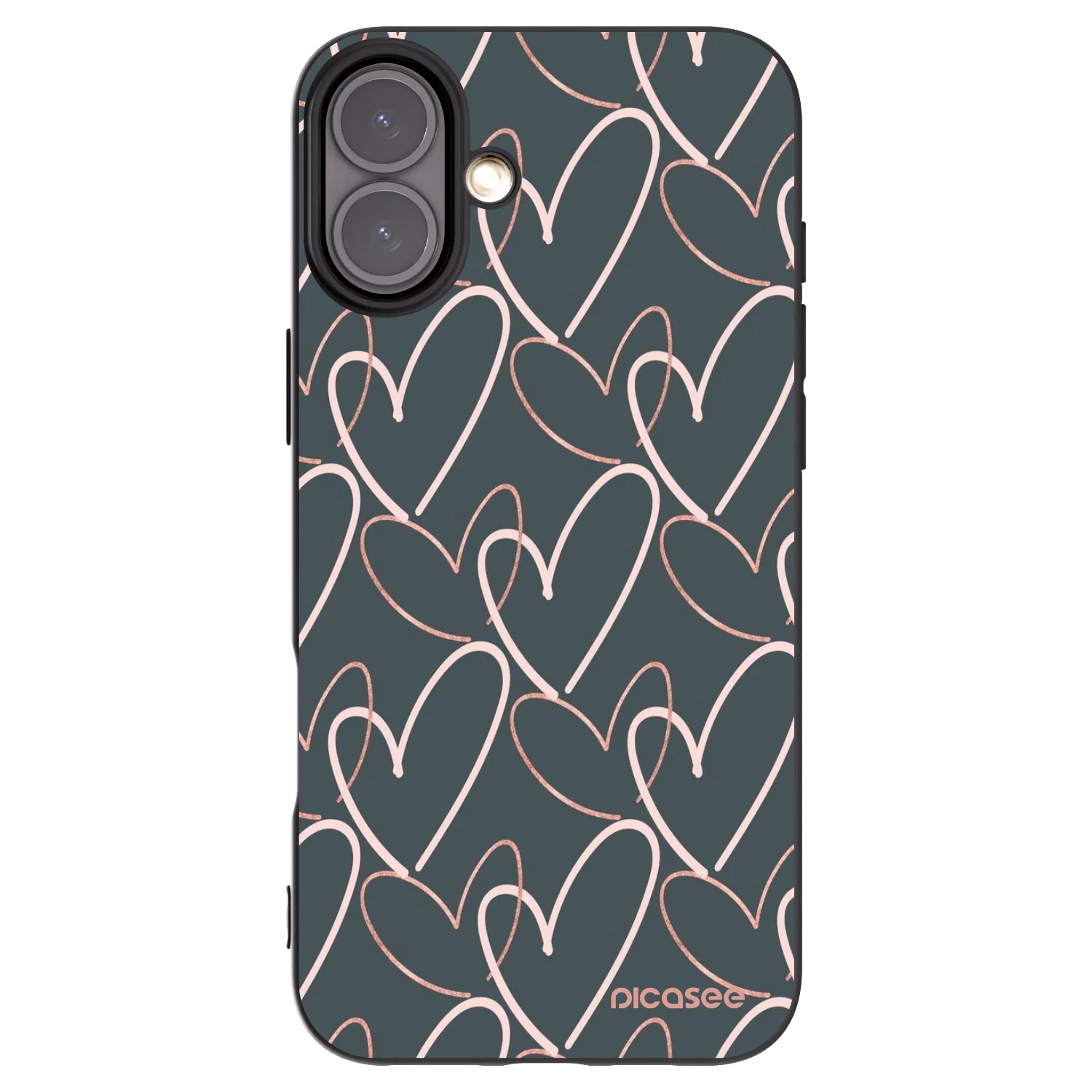 Picasee crna silikonska maskica za Apple iPhone 16 Plus - Lots of love