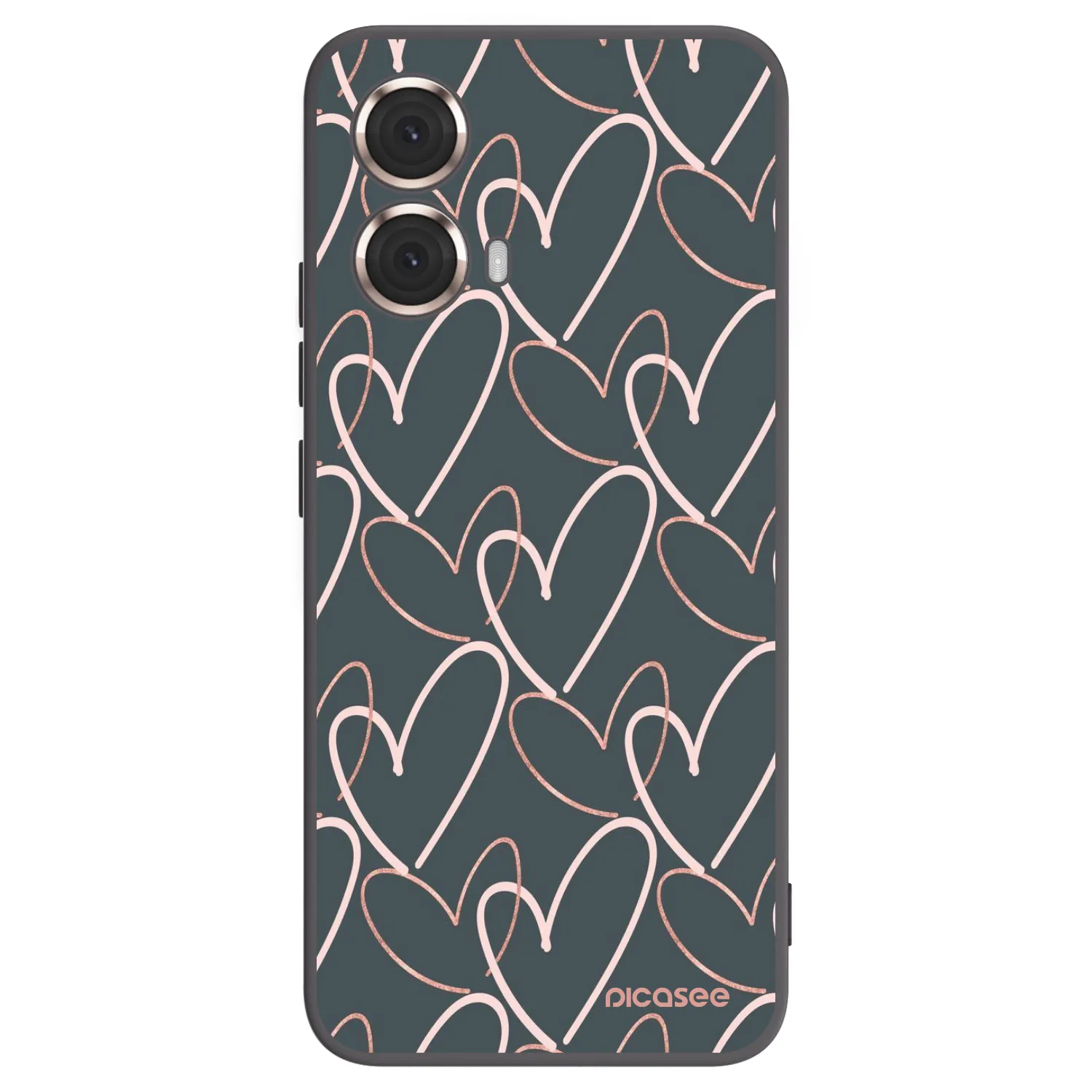 Picasee crna silikonska maskica za Motorola Moto G85 - Lots of love