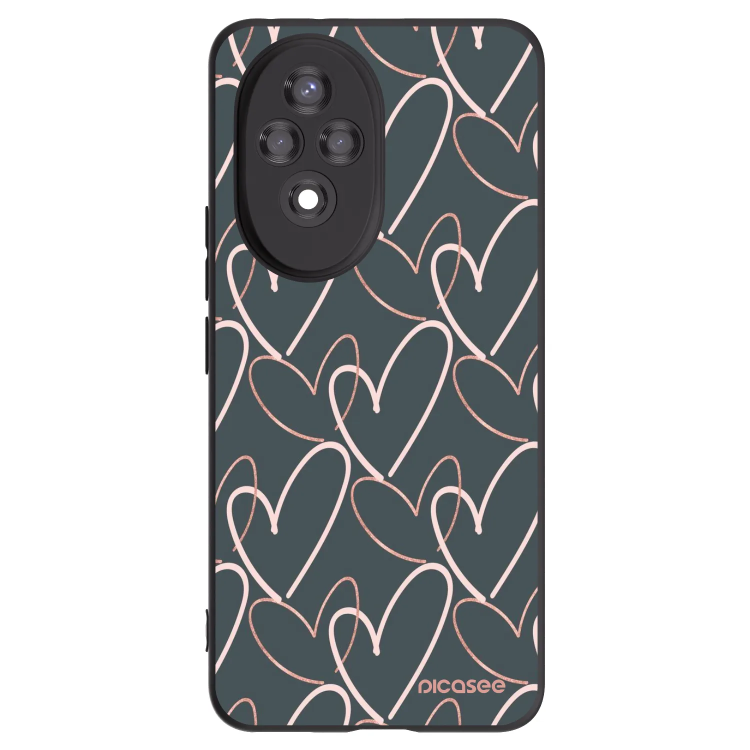 Picasee crna silikonska maskica za Honor 200 Pro 5G - Lots of love