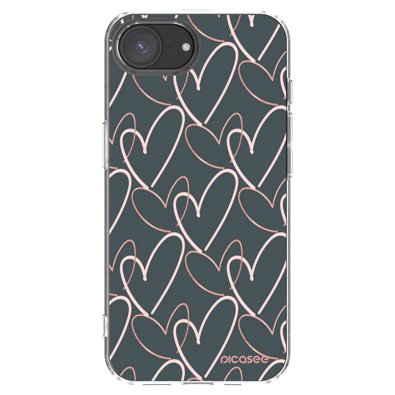 Picasee silikonska prozirna maskica za Apple iPhone 16e - Lots of love