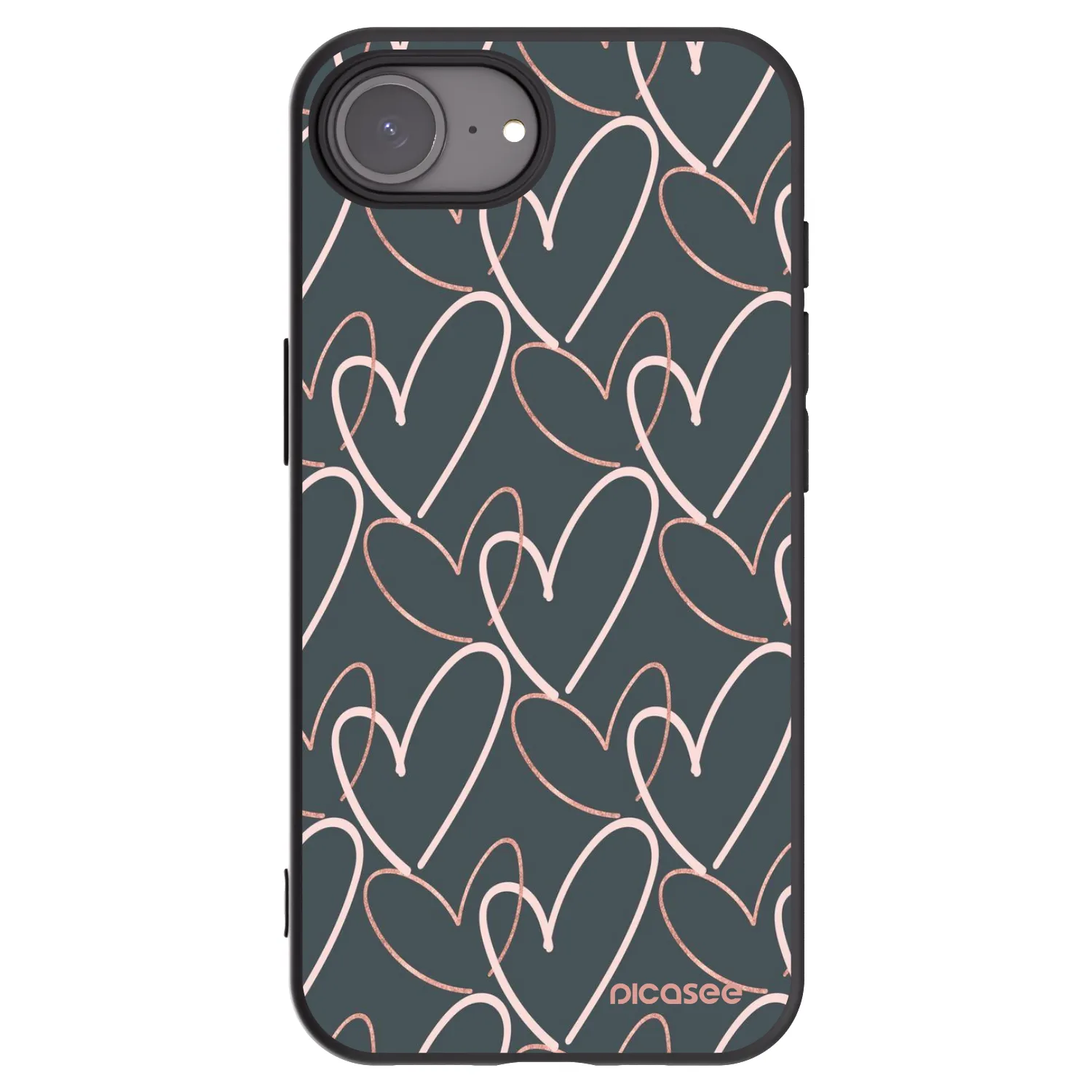 Picasee crna silikonska maskica za Apple iPhone 16e - Lots of love