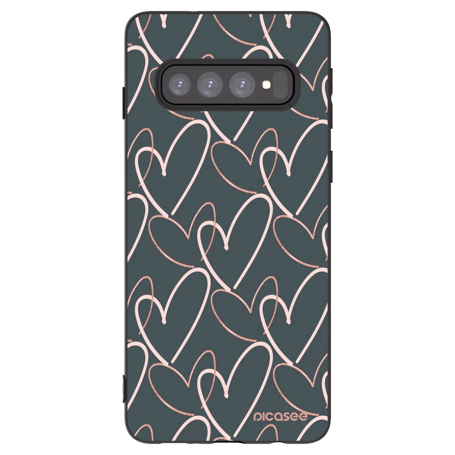 Picasee crna silikonska maskica za Samsung Galaxy S10 G973 - Lots of love