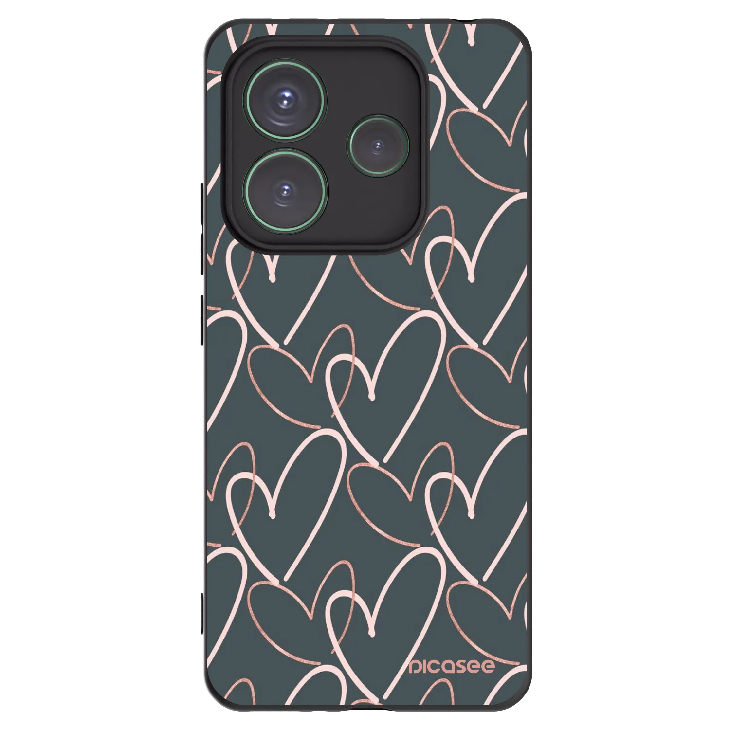 Picasee crna silikonska maskica za Xiaomi Redmi Note 14 5G - Lots of love