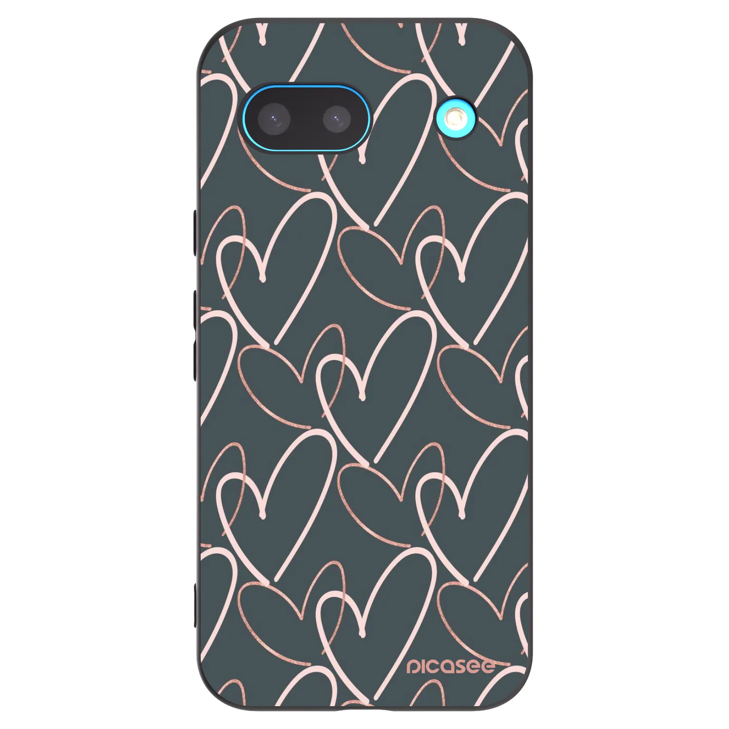 Picasee crna silikonska maskica za Google Pixel 8a - Lots of love