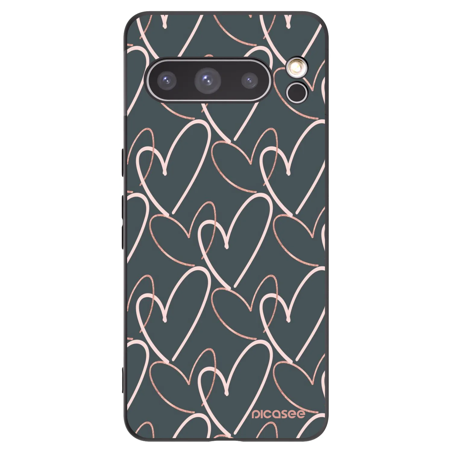 Picasee crna silikonska maskica za Google Pixel 8 Pro - Lots of love