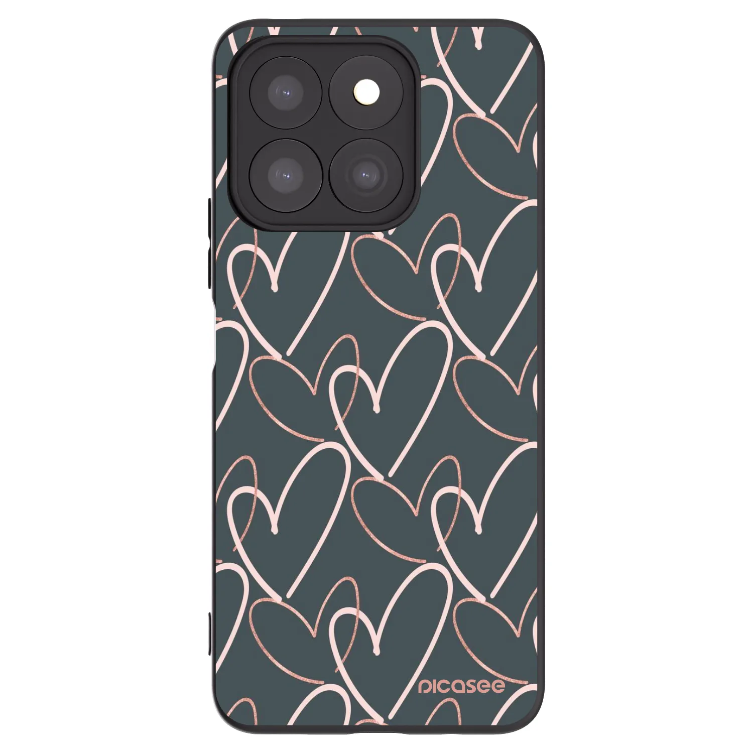 Picasee crna silikonska maskica za Honor X8c - Lots of love