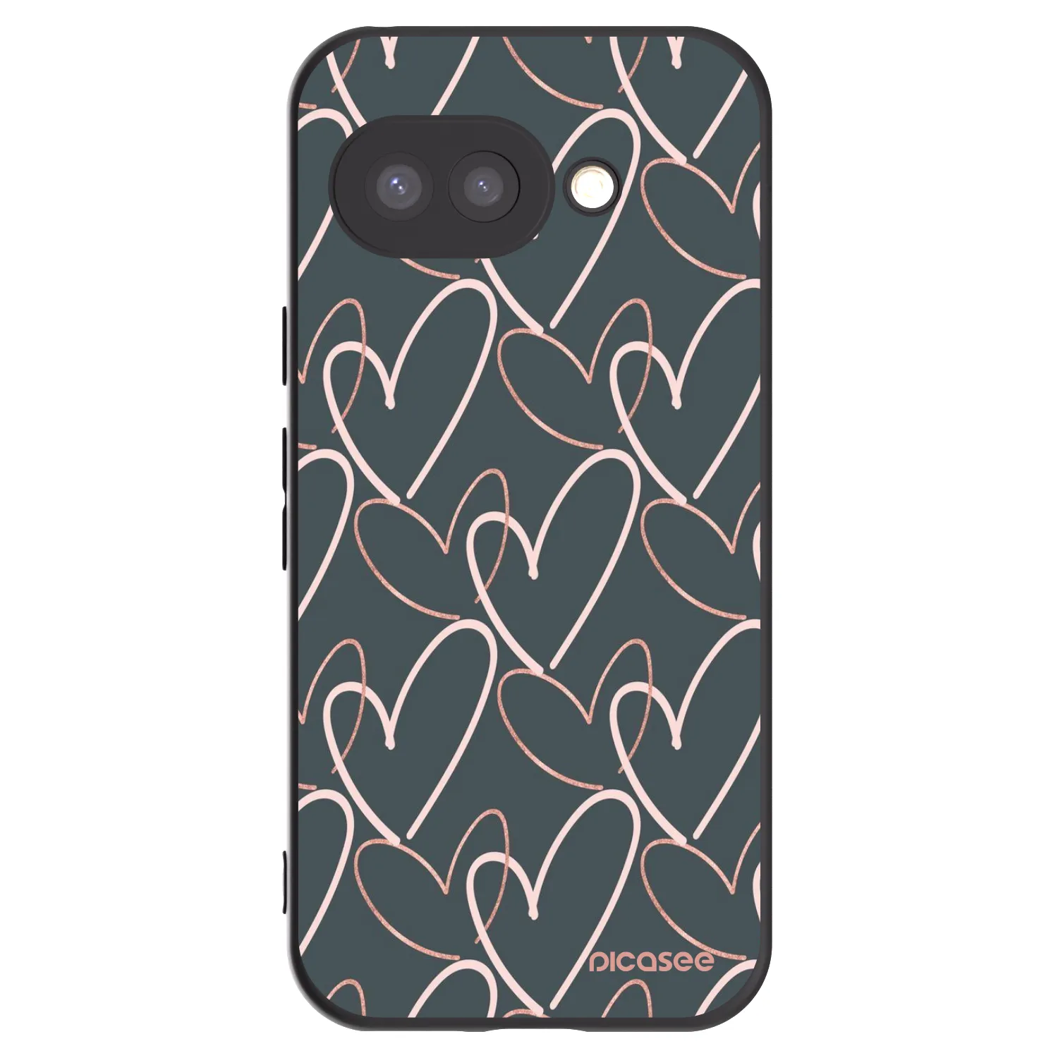 Picasee crna silikonska maskica za Google Pixel 9a - Lots of love