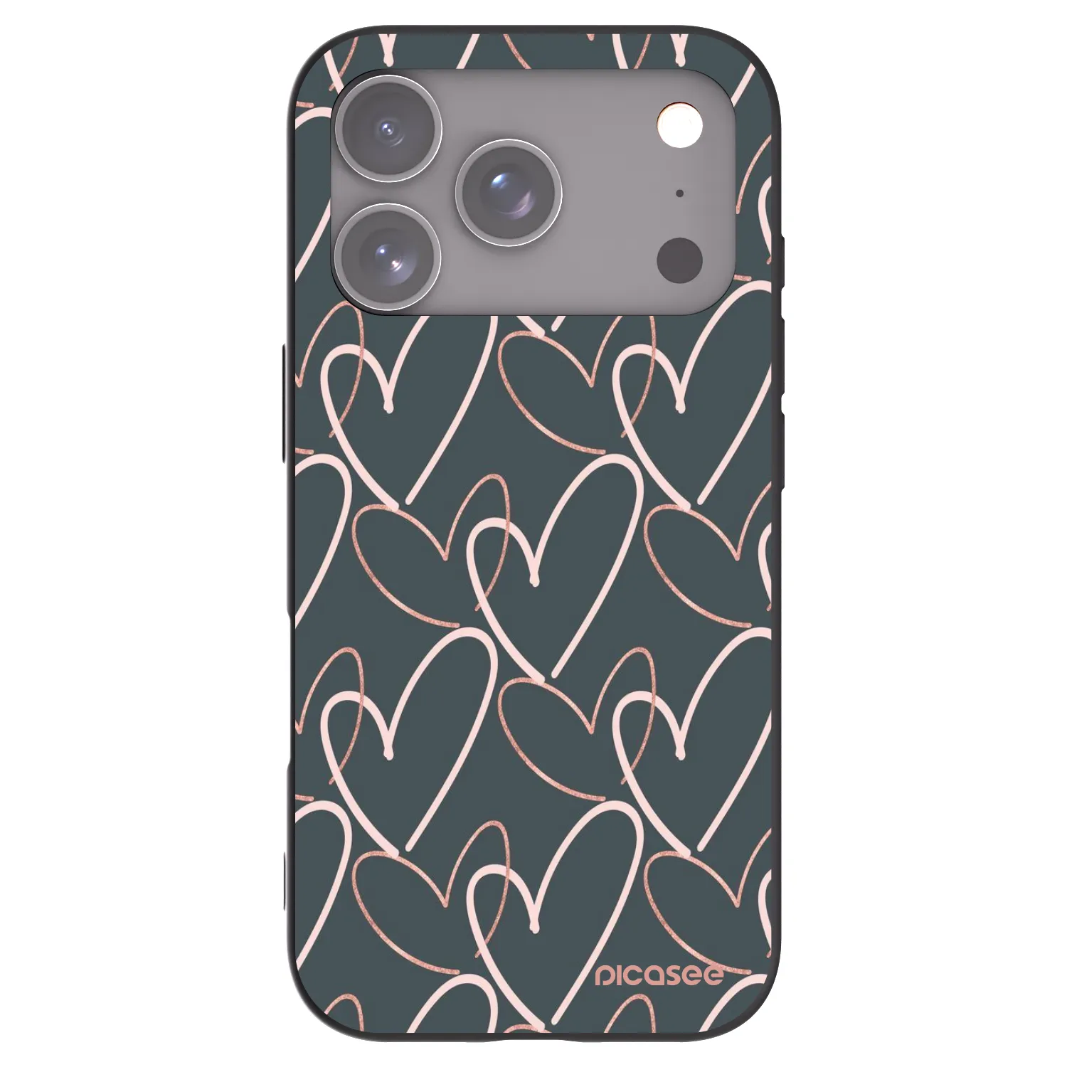 Picasee crna silikonska maskica za Apple iPhone 17 Pro - Lots of love