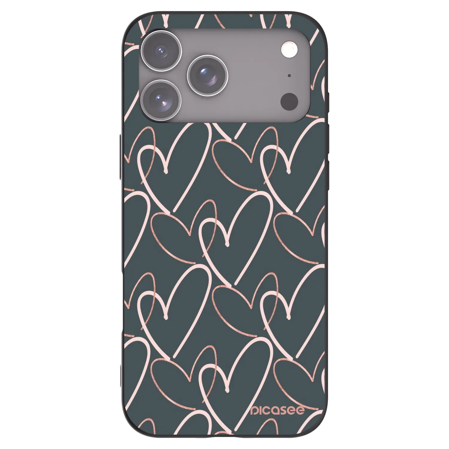 Picasee crna silikonska maskica za Apple iPhone 17 Pro Max - Lots of love