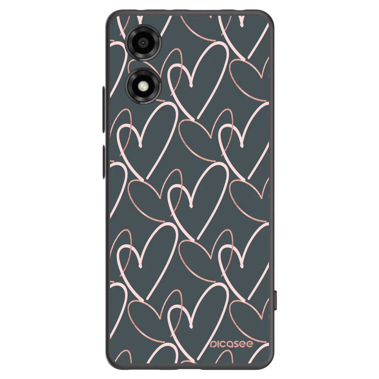 Picasee crna silikonska maskica za Motorola Moto E14 - Lots of love