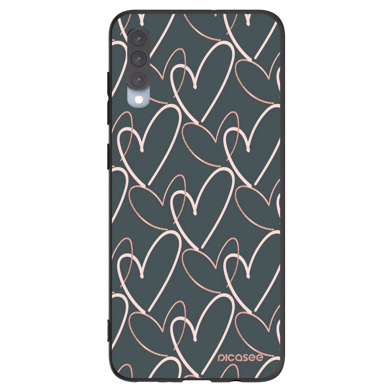 Picasee crna silikonska maskica za Samsung Galaxy A70 A705F - Lots of love