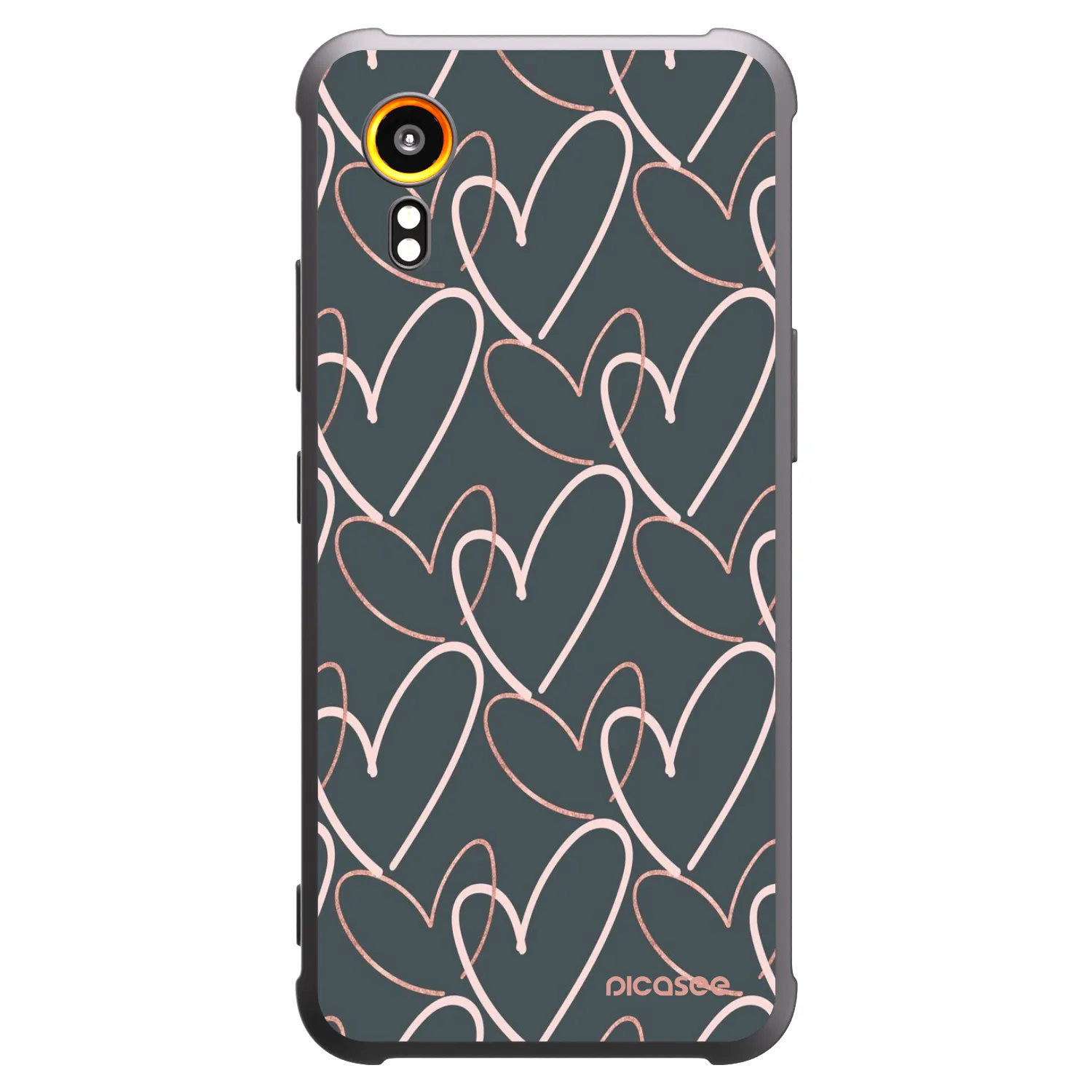 Picasee crna silikonska maskica za Samsung Galaxy Xcover 7 - Lots of love