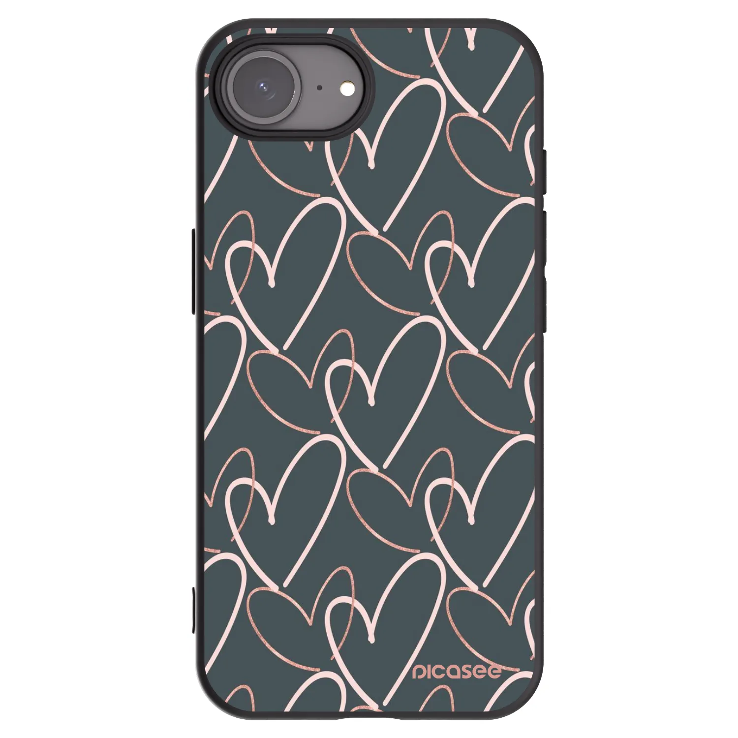 Picasee crna silikonska maskica za Apple iPhone 17e - Lots of love