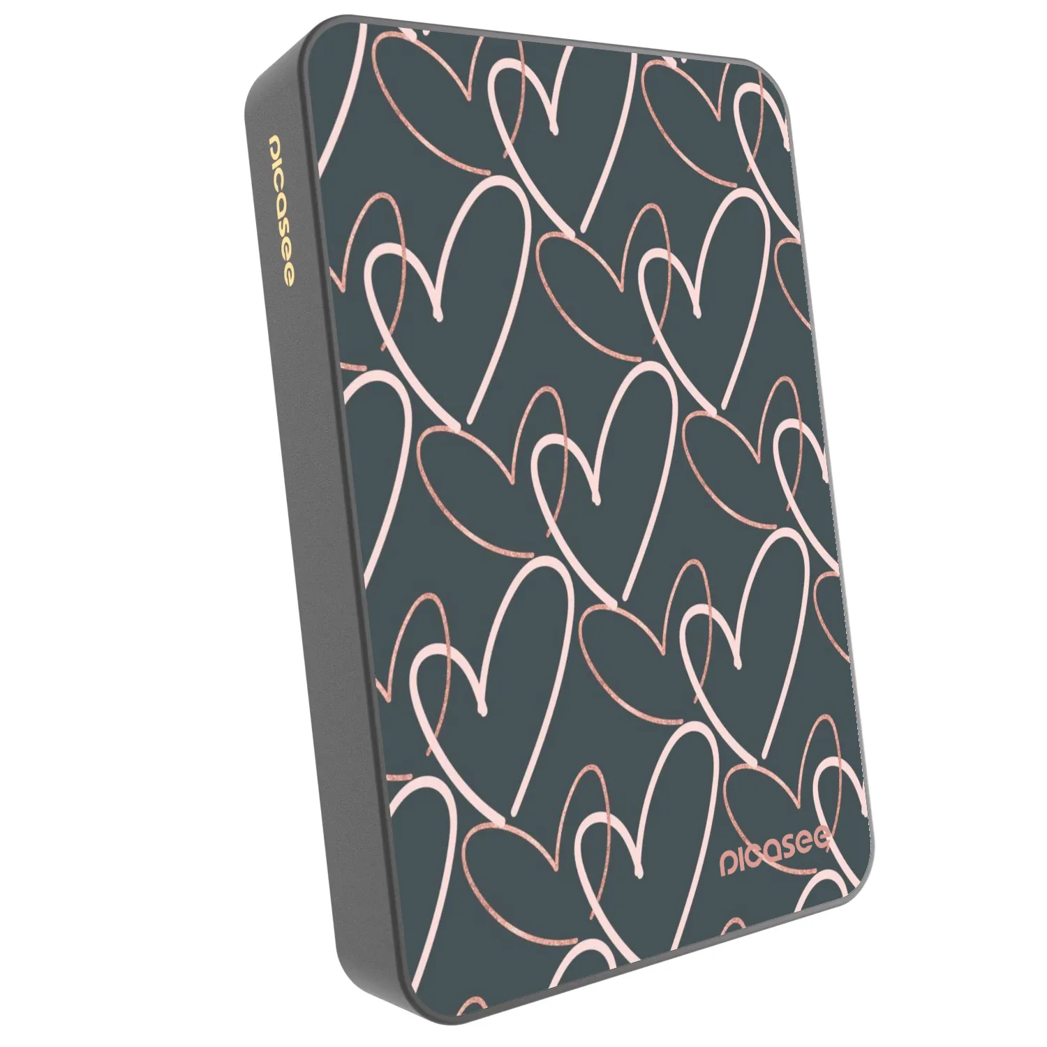 Picasee Prijenosni punjač s MagSafe 10 000 mAh Sivo - Lots of love