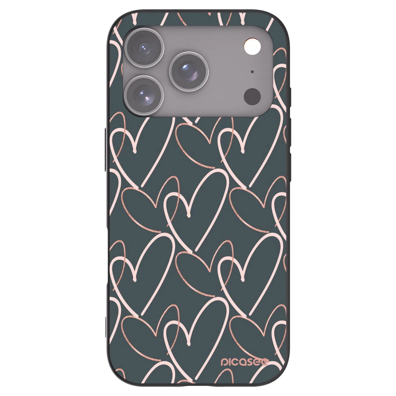 Picasee crna silikonska maskica za Apple iPhone 18 Pro - Lots of love
