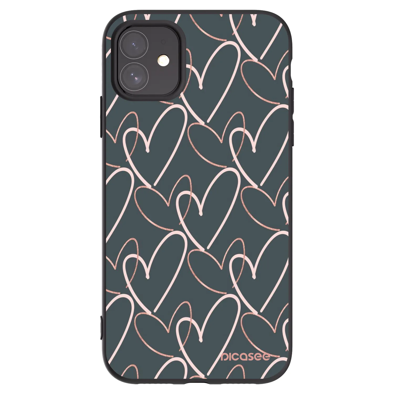 Picasee crna silikonska maskica za Apple iPhone 11 - Lots of love