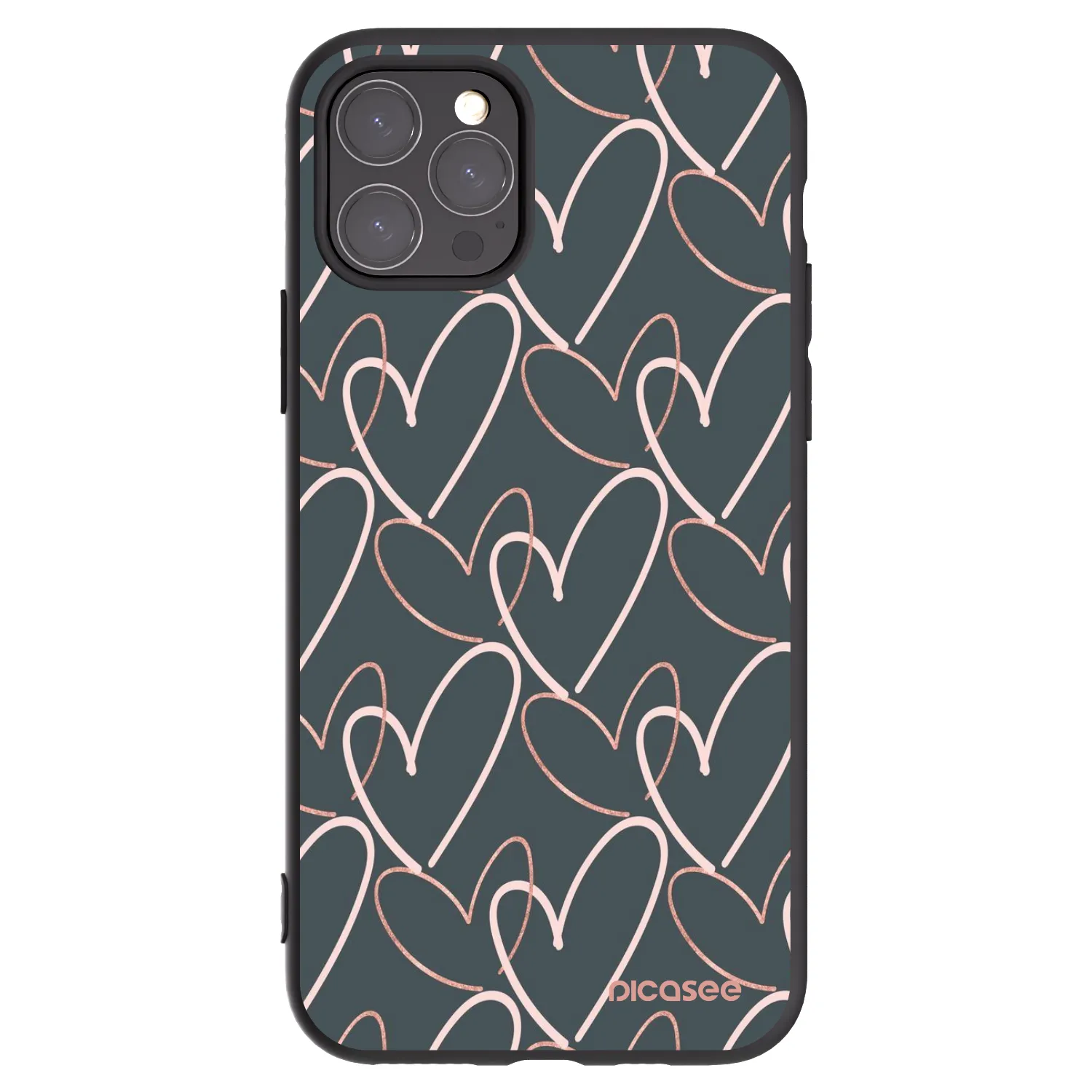 Picasee crna silikonska maskica za Apple iPhone 11 Pro - Lots of love