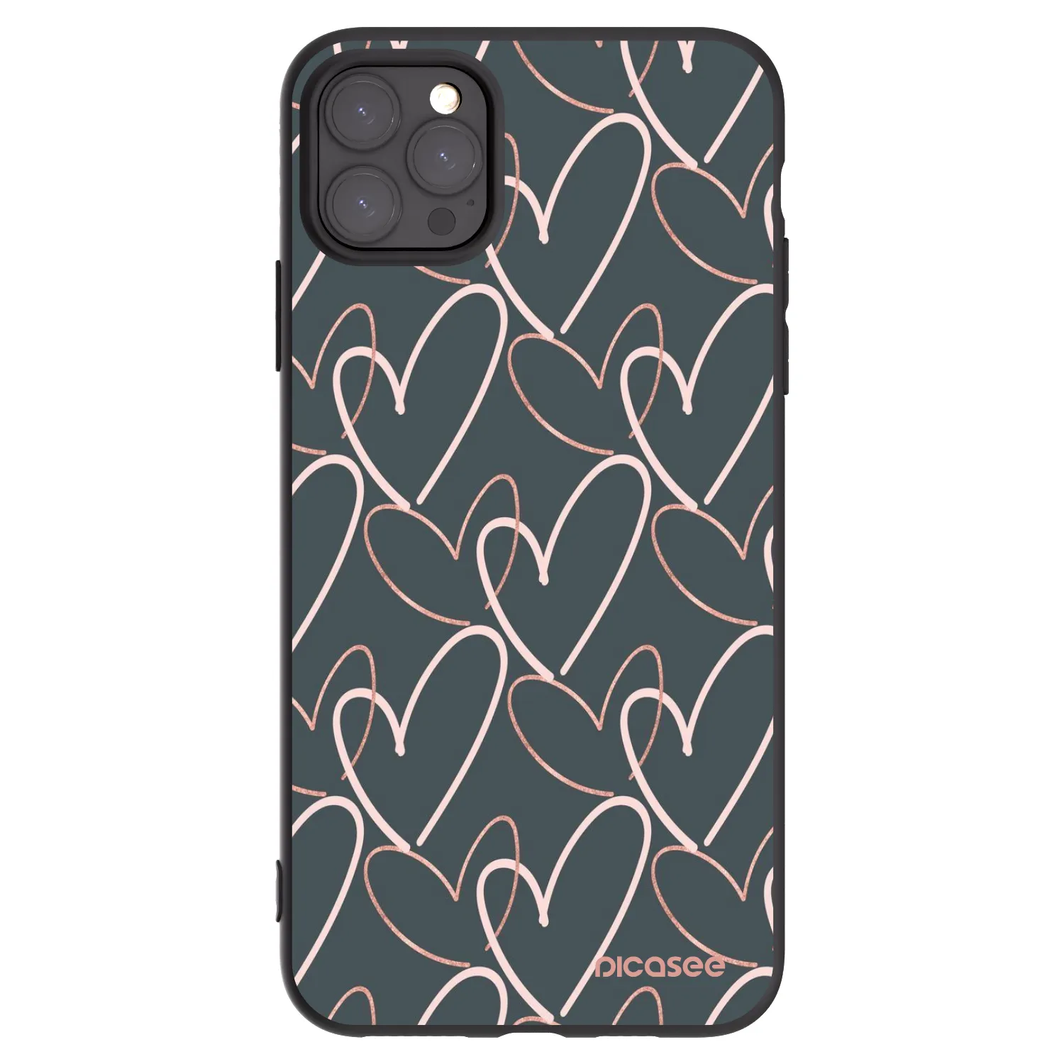 Picasee crna silikonska maskica za Apple iPhone 11 Pro Max - Lots of love