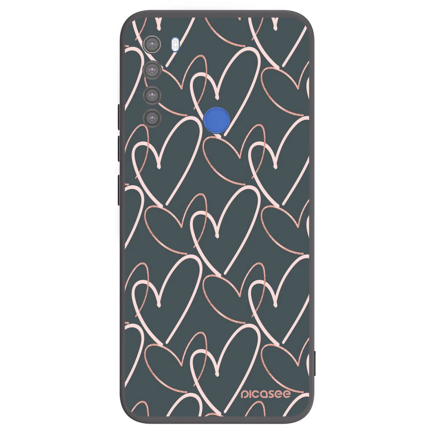 Picasee crna silikonska maskica za Xiaomi Redmi Note 8T - Lots of love