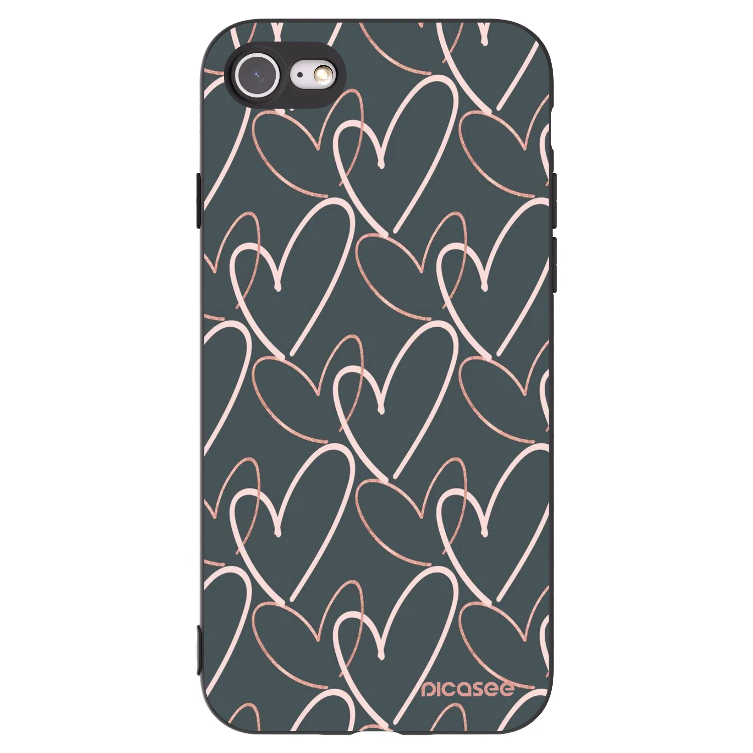 Picasee crna silikonska maskica za Apple iPhone SE 2020 - Lots of love