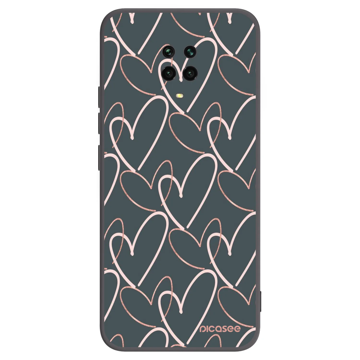 Picasee crna silikonska maskica za Xiaomi Redmi Note 9 Pro - Lots of love