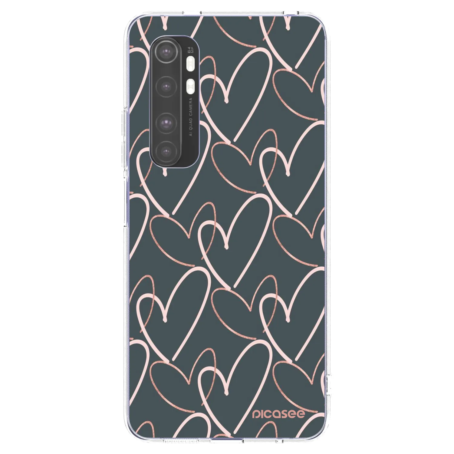 Picasee silikonska prozirna maskica za Xiaomi Mi Note 10 Lite - Lots of love