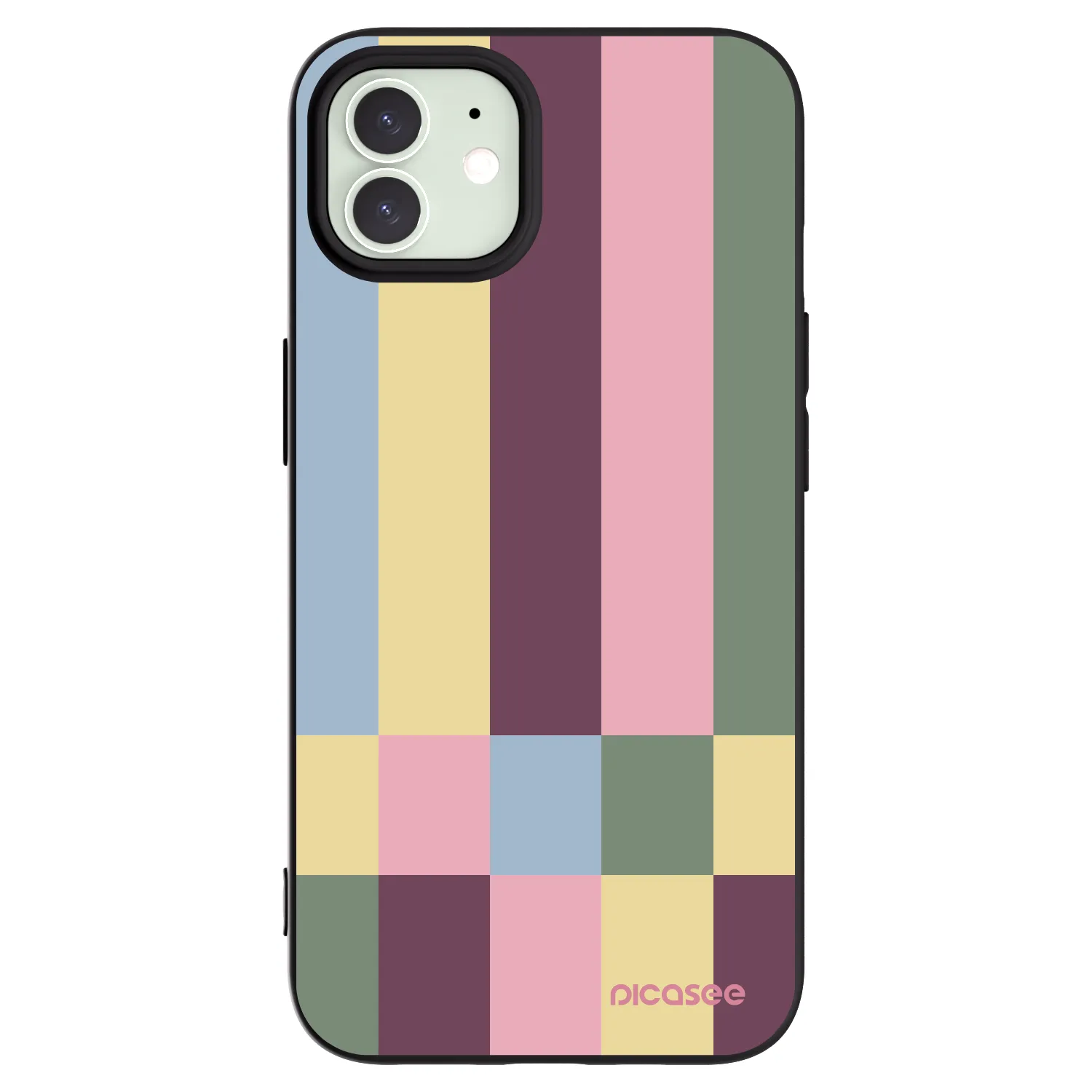 Picasee crna silikonska maskica za Apple iPhone 12 - Lobby tiles