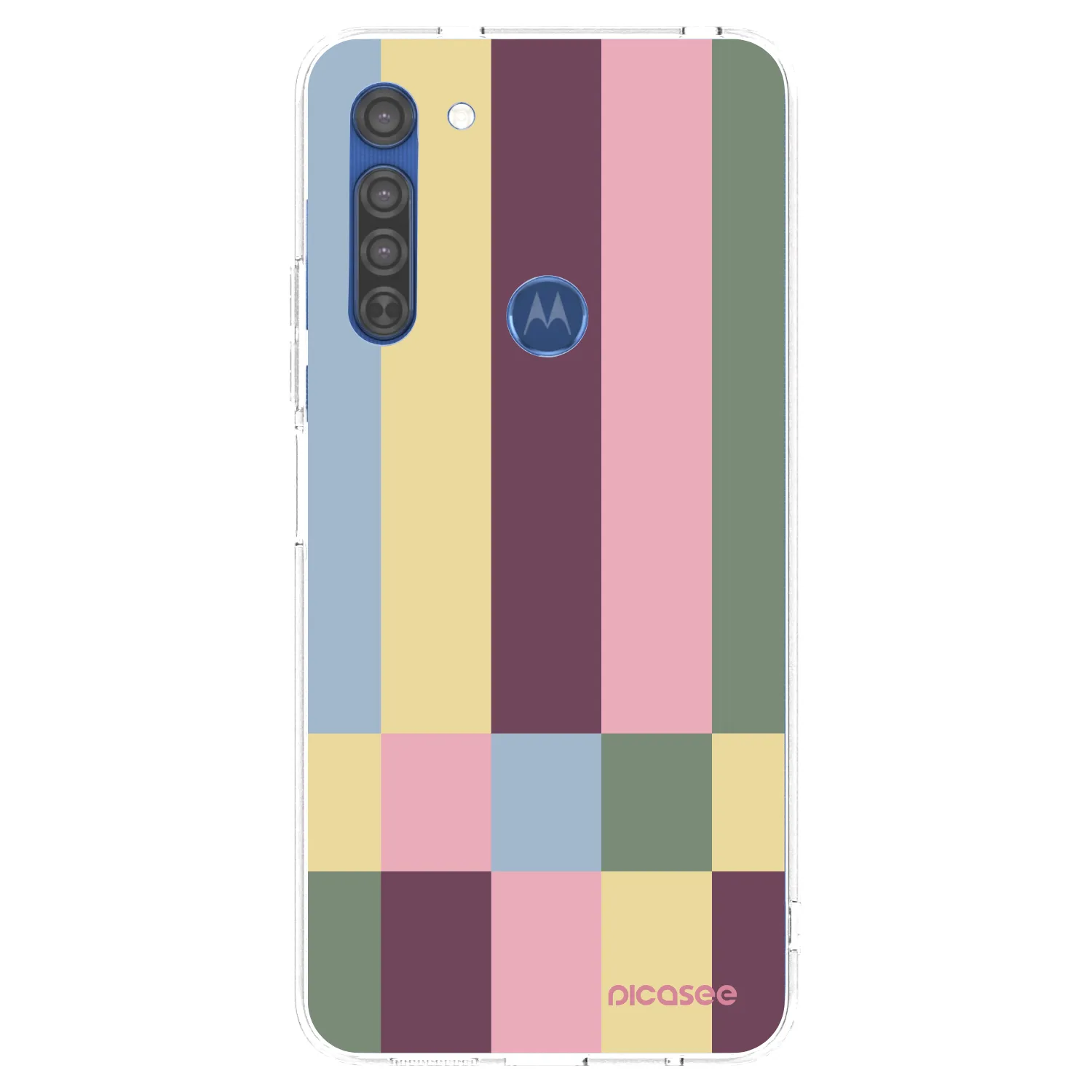 Picasee silikonska prozirna maskica za Motorola Moto G8 - Lobby tiles