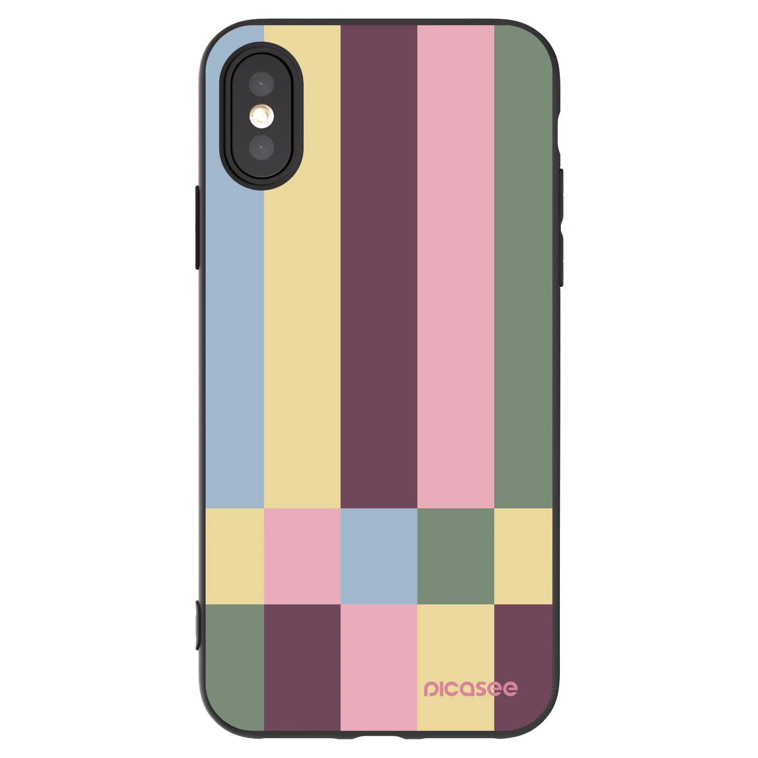 Picasee crna silikonska maskica za Apple iPhone X/XS - Lobby tiles