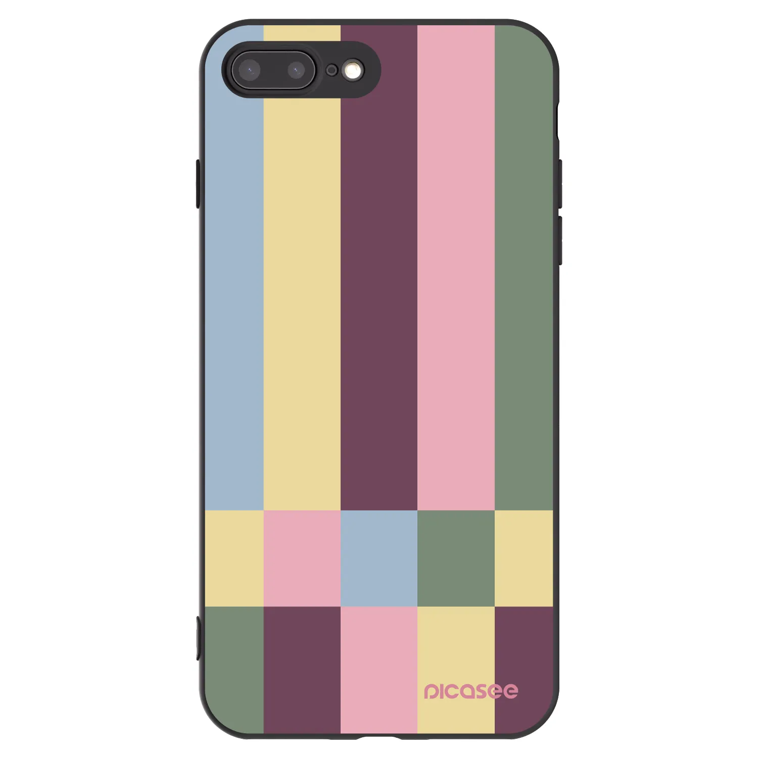 Picasee crna silikonska maskica za Apple iPhone 8 Plus - Lobby tiles