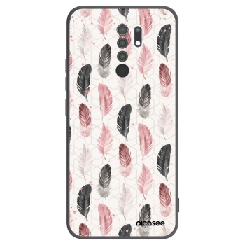 Picasee crna silikonska maskica za Xiaomi Redmi 9 - Feather 2