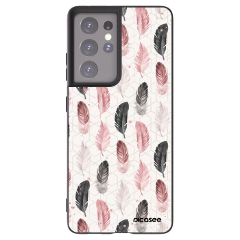 Picasee crna silikonska maskica za Samsung Galaxy S21 Ultra 5G G998B - Feather 2