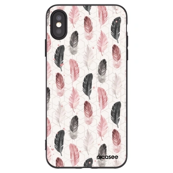 Picasee crna silikonska maskica za Apple iPhone XS Max - Feather 2