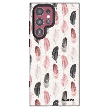 Picasee crna silikonska maskica za Samsung Galaxy S22 Ultra 5G - Feather 2