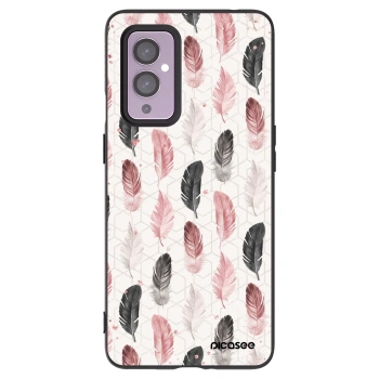 Picasee crna silikonska maskica za OnePlus 9 - Feather 2