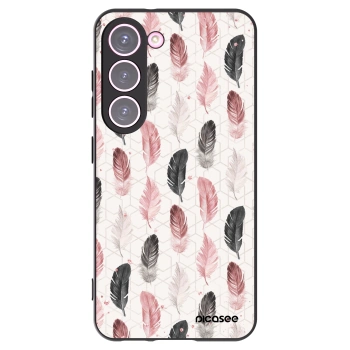 Picasee crna silikonska maskica za Samsung Galaxy S23 5G - Feather 2