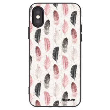 Picasee crna silikonska maskica za Apple iPhone X/XS - Feather 2