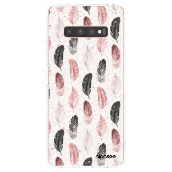 Picasee silikonska prozirna maskica za Samsung Galaxy S10 Plus G975 - Feather 2