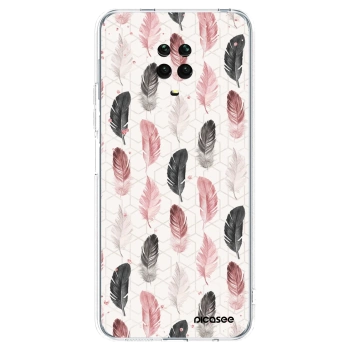 Picasee silikonska prozirna maskica za Xiaomi Redmi Note 9 Pro - Feather 2