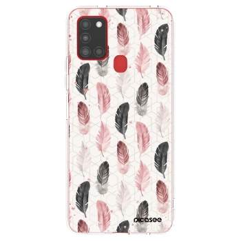 Picasee silikonska prozirna maskica za Samsung Galaxy A21s - Feather 2